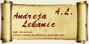Andreja Lekanić vizit kartica